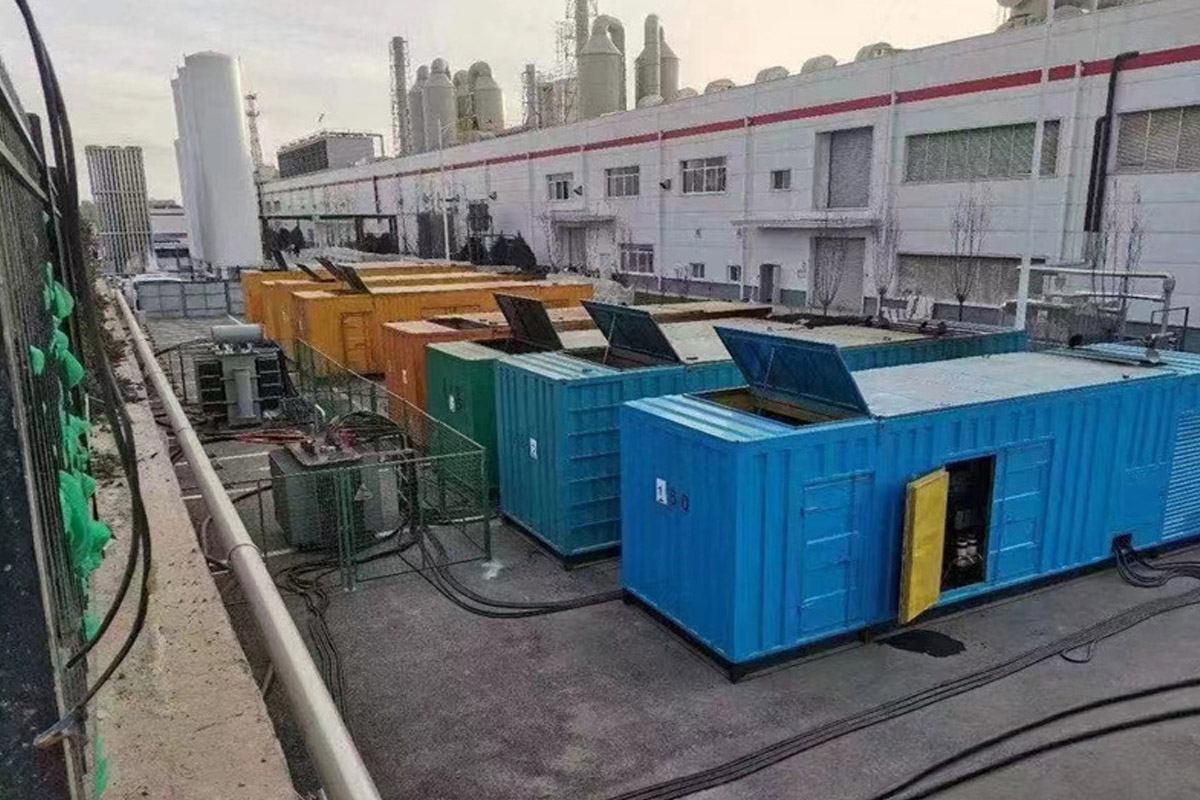罗山发电机租赁施工现场